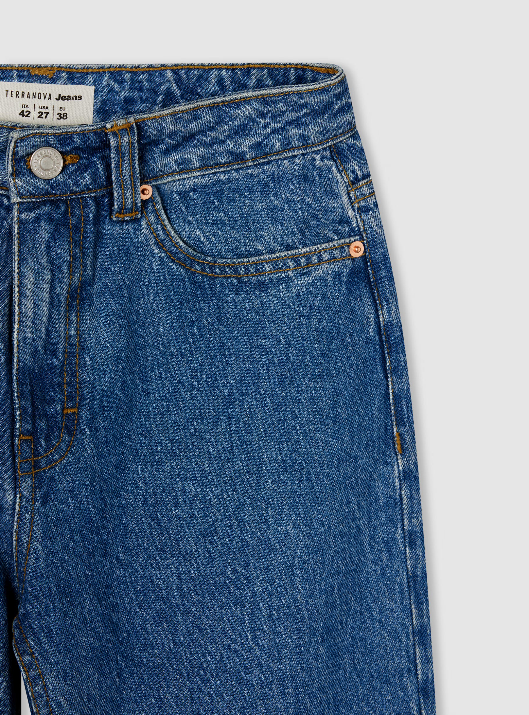 Jeans mom fit – Denim bleu moyen LuvaParis