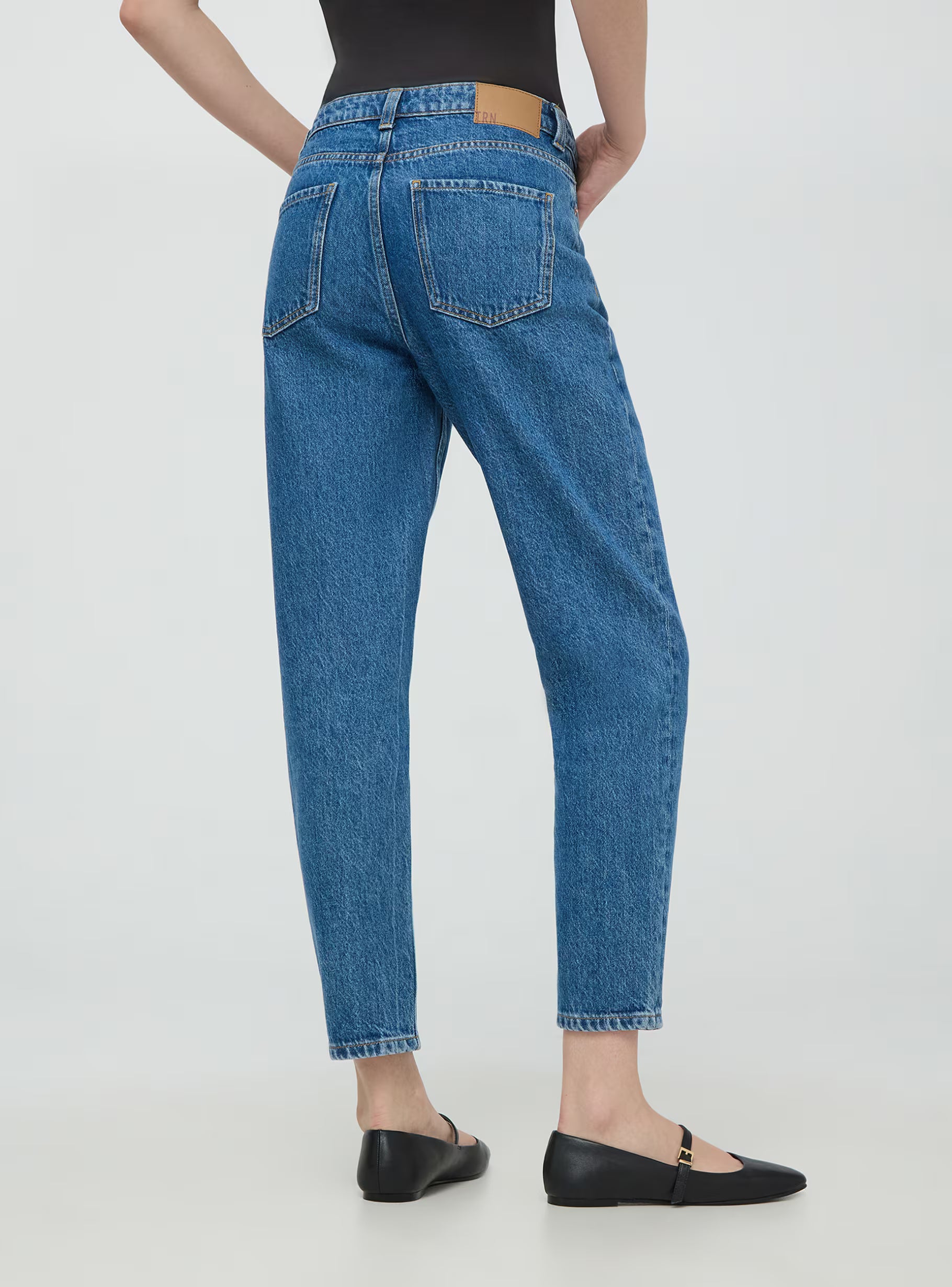 Jeans mom fit – Denim bleu moyen LuvaParis