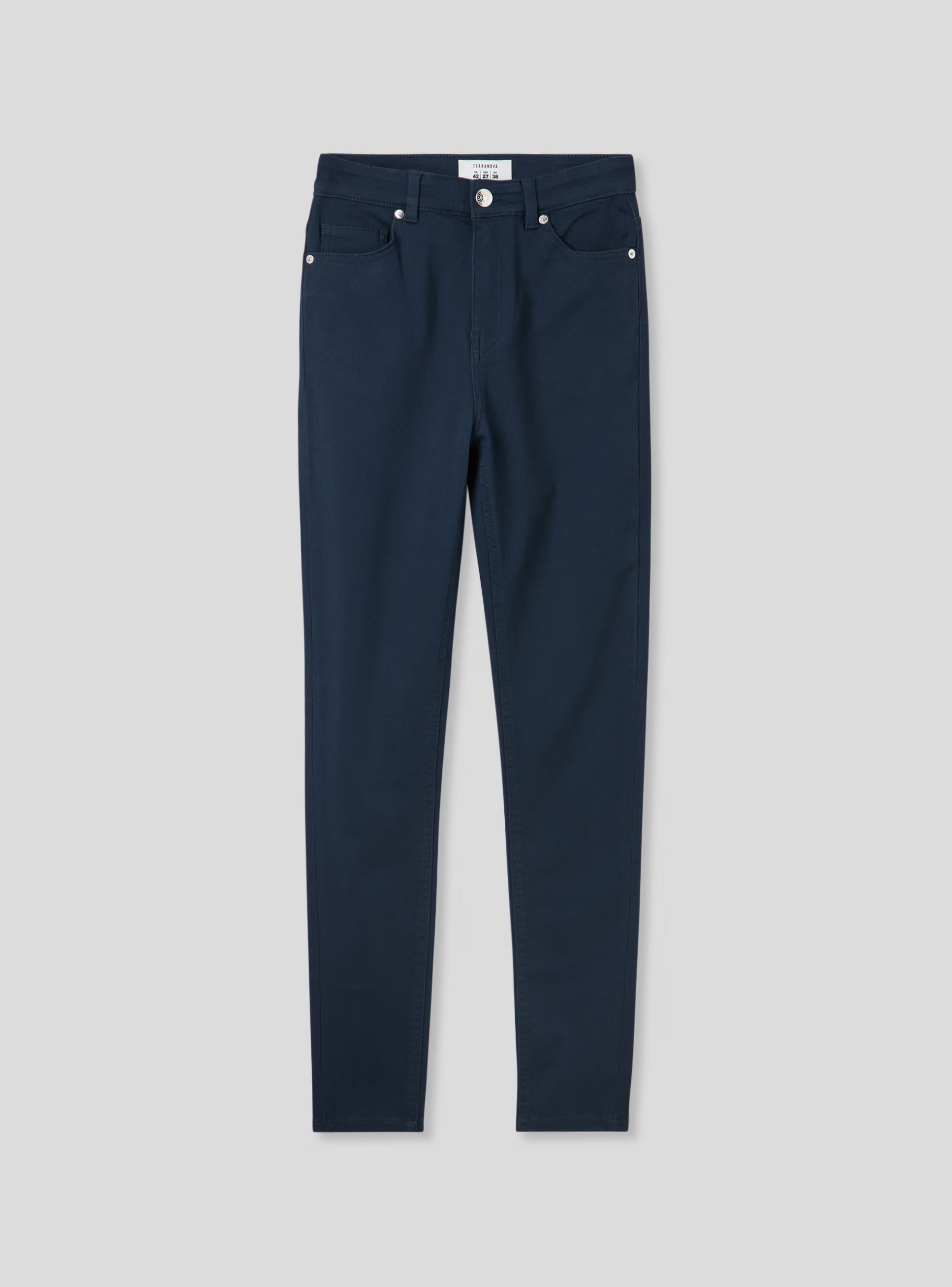 Pantalon skinny taille haute – Bleu foncé LuvaParis