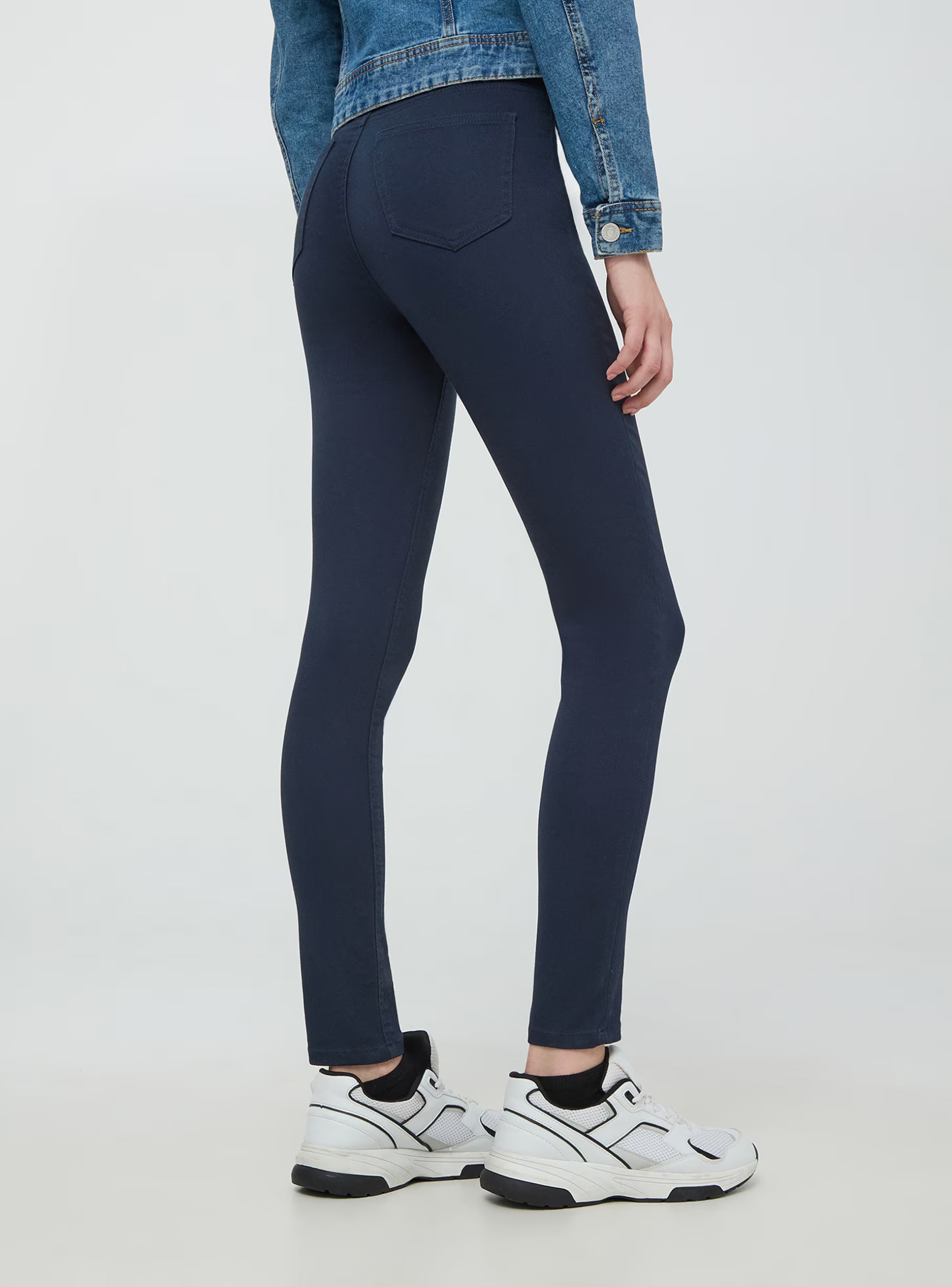 Pantalon skinny taille haute – Bleu foncé LuvaParis