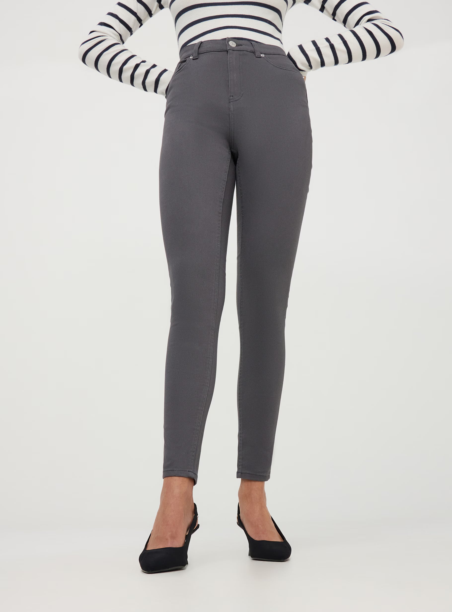 Pantalon skinny taille haute – Bleu foncé LuvaParis