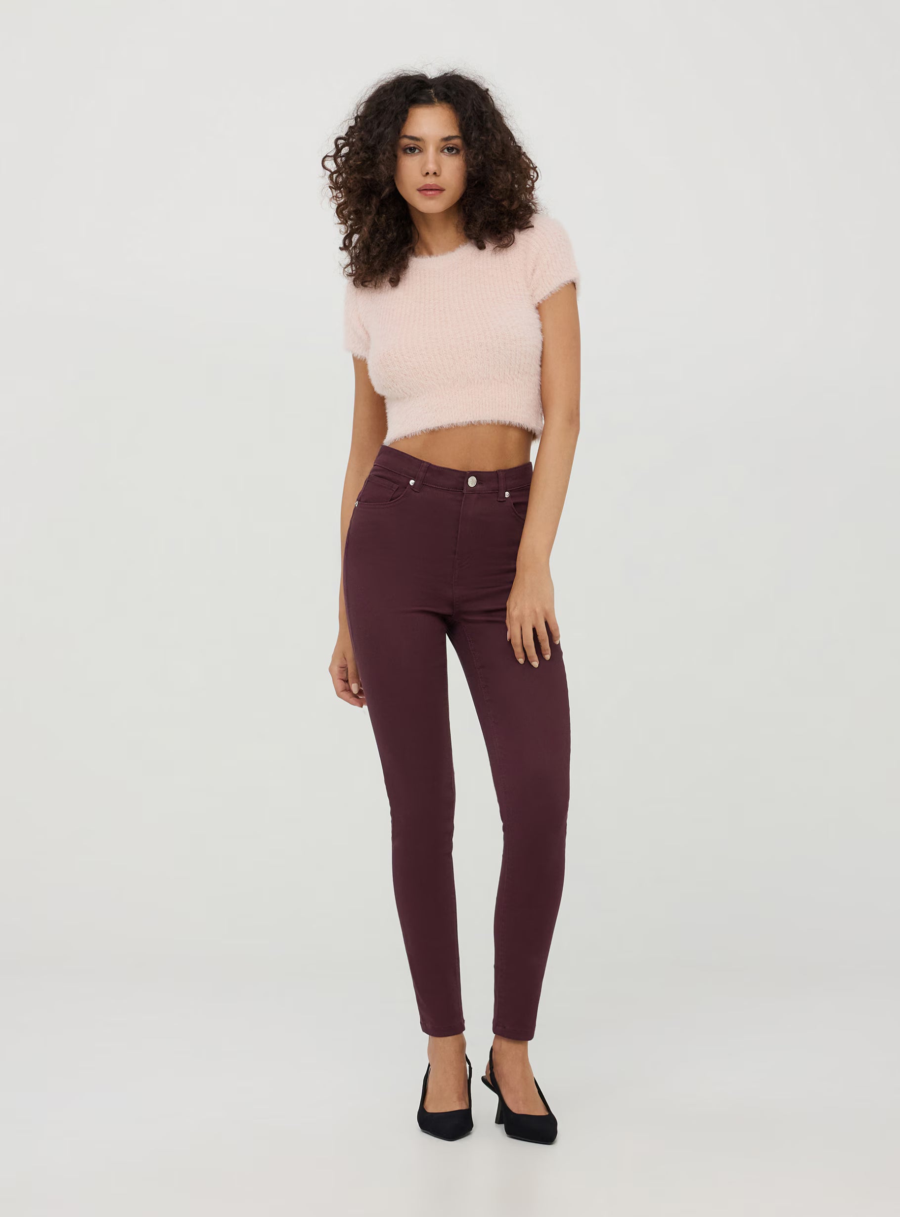 Pantalon skinny taille haute – Bleu foncé LuvaParis