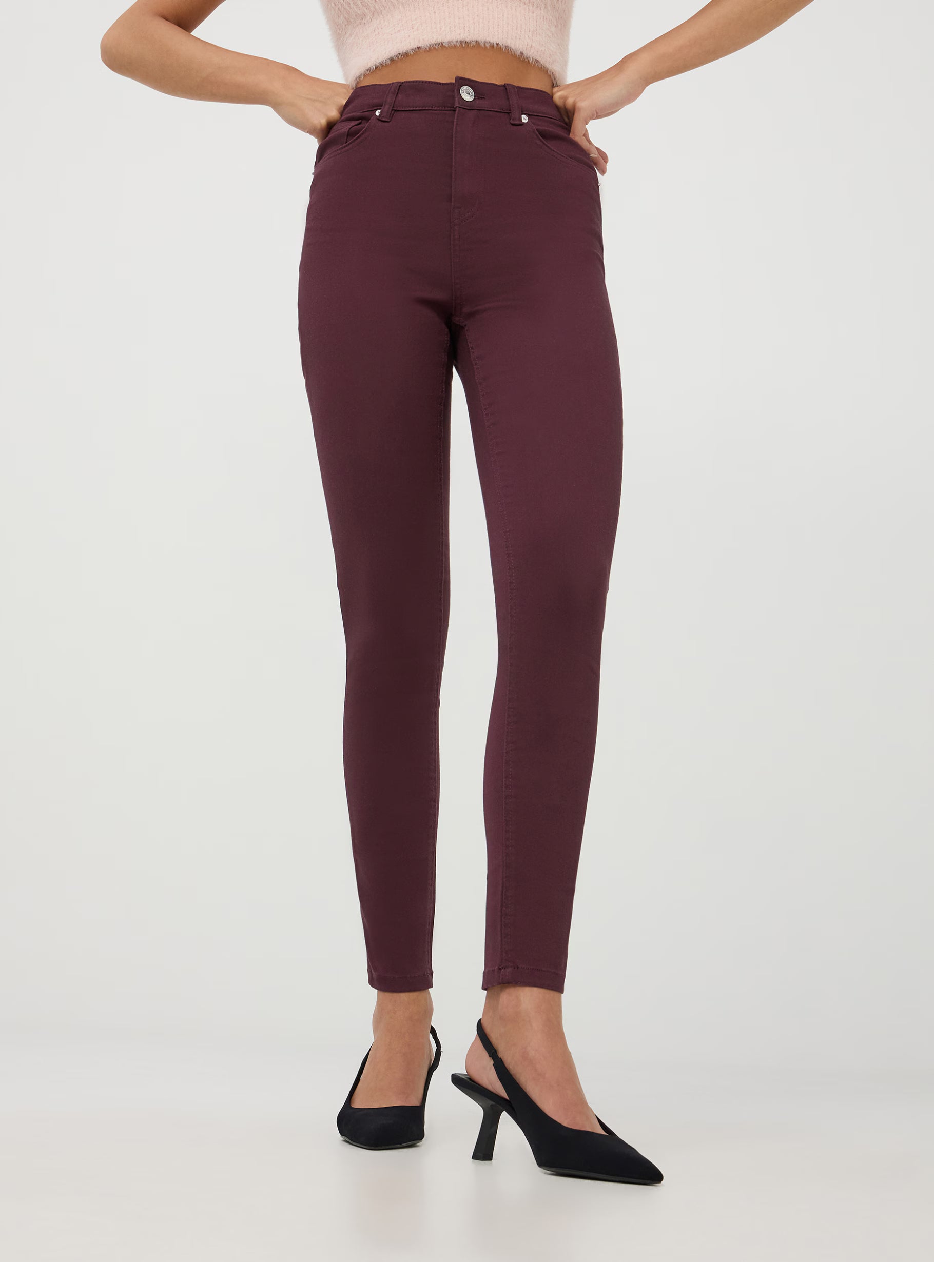 Pantalon skinny taille haute – Bleu foncé LuvaParis