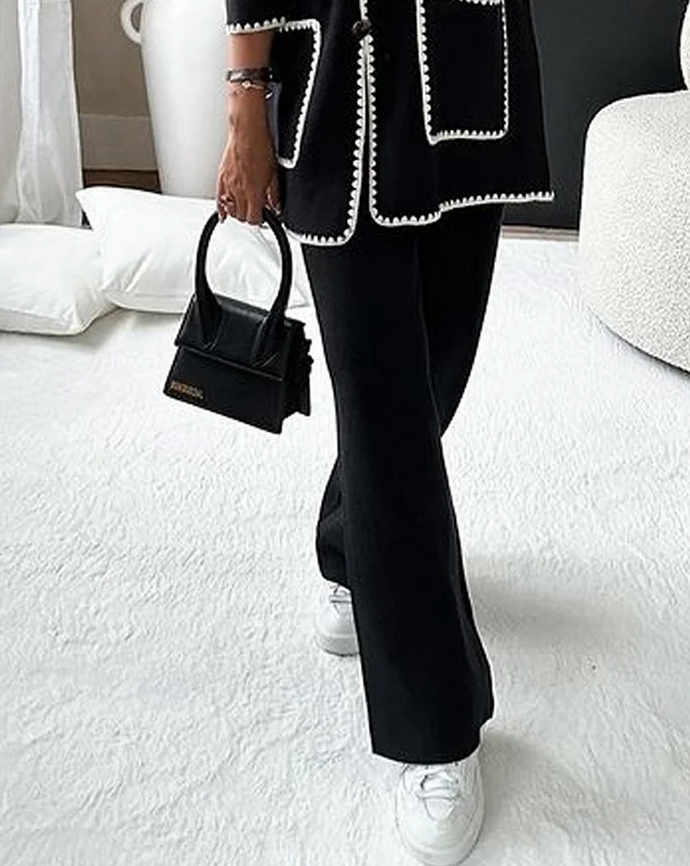 Martina - Ensemble Blanc avec Pantalon et Manches Longues LuvaParis