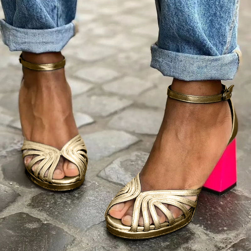 Allegra™ | Sandales Classiques avec Bride Dorée LuvaParis