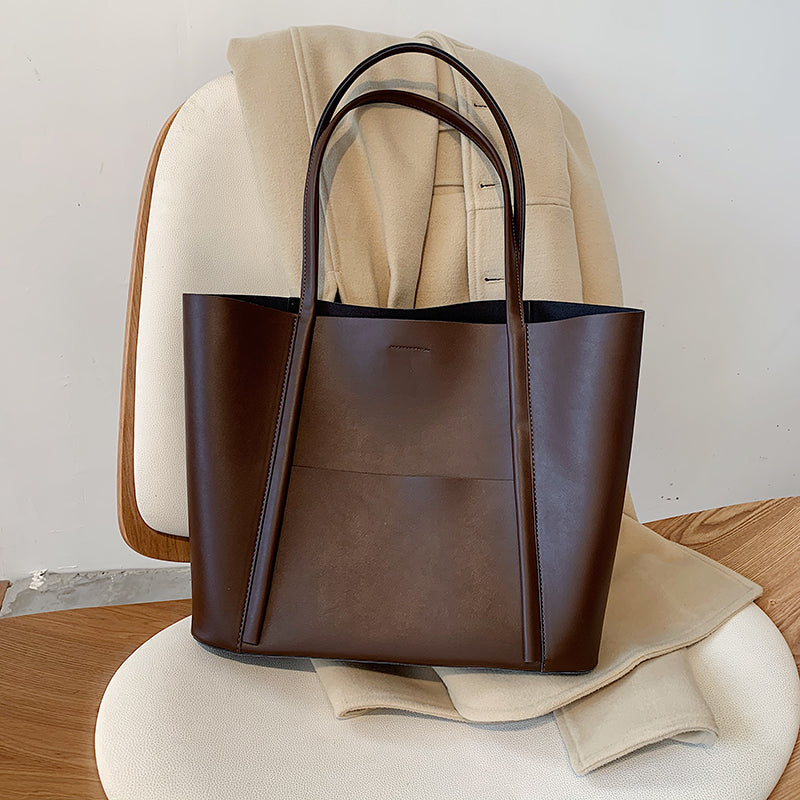 Sac cabas pour femme en cuir avec poignée supérieure – Simple, chic et grande capacité LuvaParis