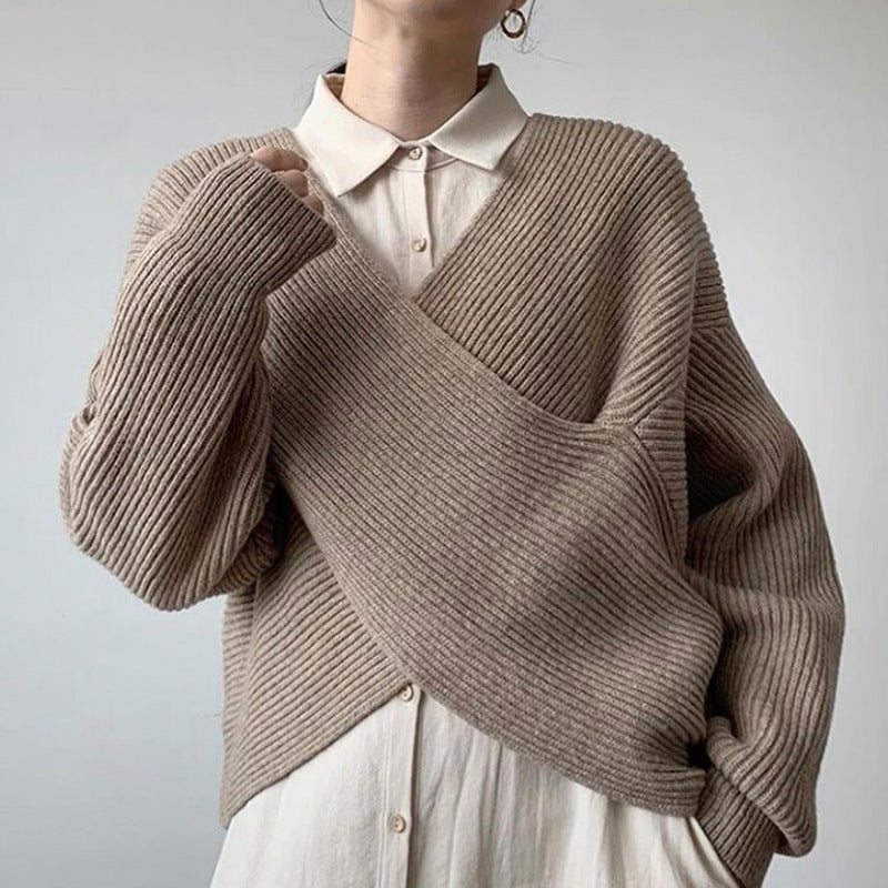 BNOIR | Pull en tricot croisé chic LuvaParis