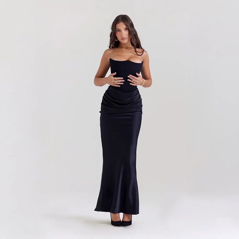 Elena | Robe Sans Bretelles BNOIR