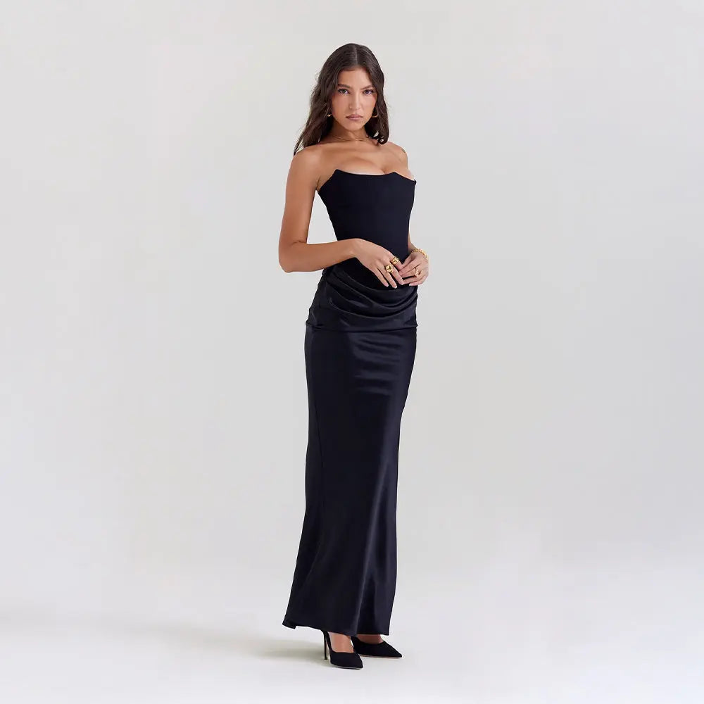 Elena | Robe Sans Bretelles BNOIR
