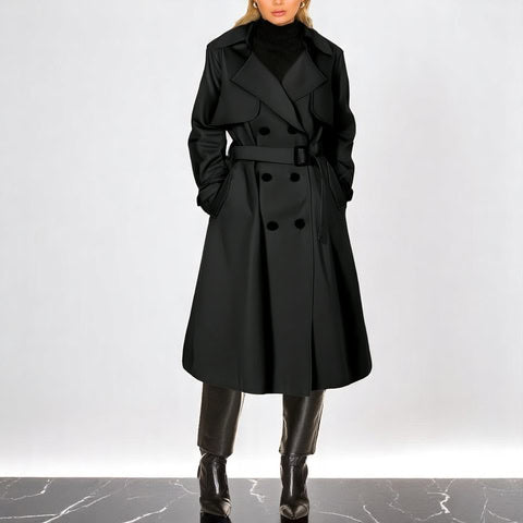 Vespara – Trench-coat élégant au style intemporel noir – LuvaParis