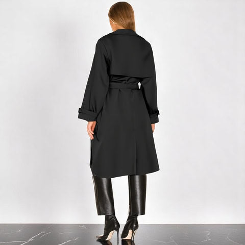 Vespara – Trench-coat élégant au style intemporel noir – LuvaParis